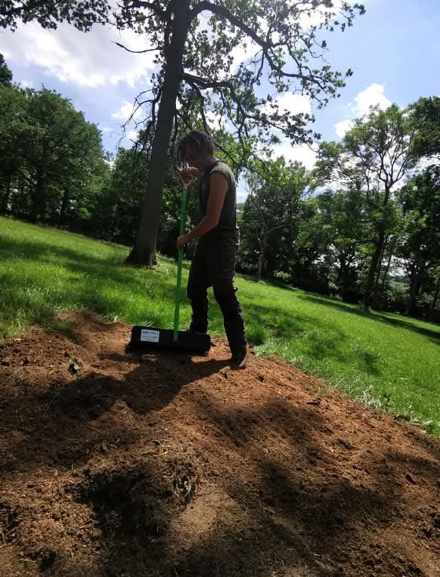 Area left tidy after stump grinding work